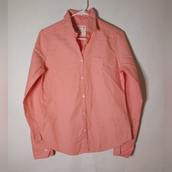 American Eagle coral button up size 4 - Picture 1 of 9